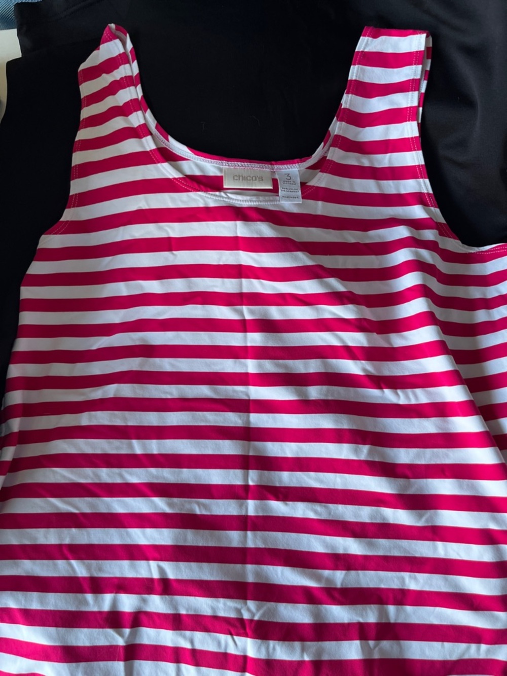Chico’s Pink and White Striped Tank Top size 3